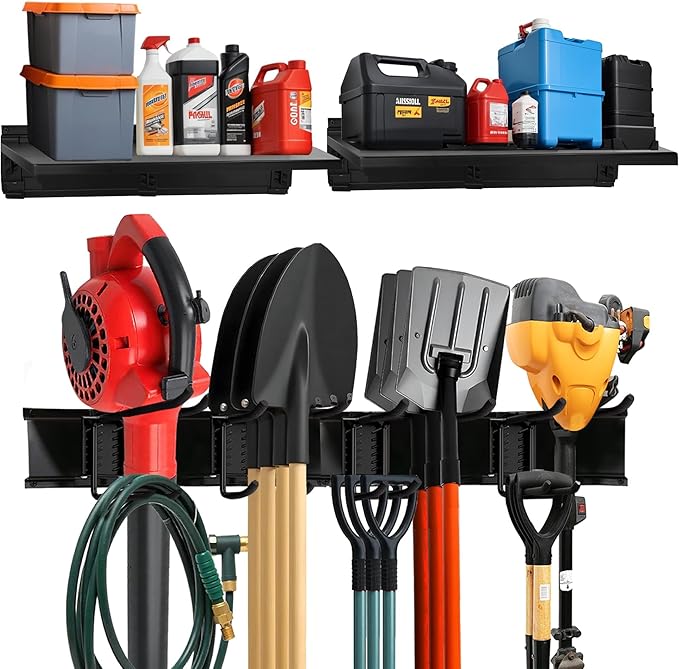 TIDYME Heavy-Duty Garage Wall Storage System | Wall Mounted Tool Organizer Rack