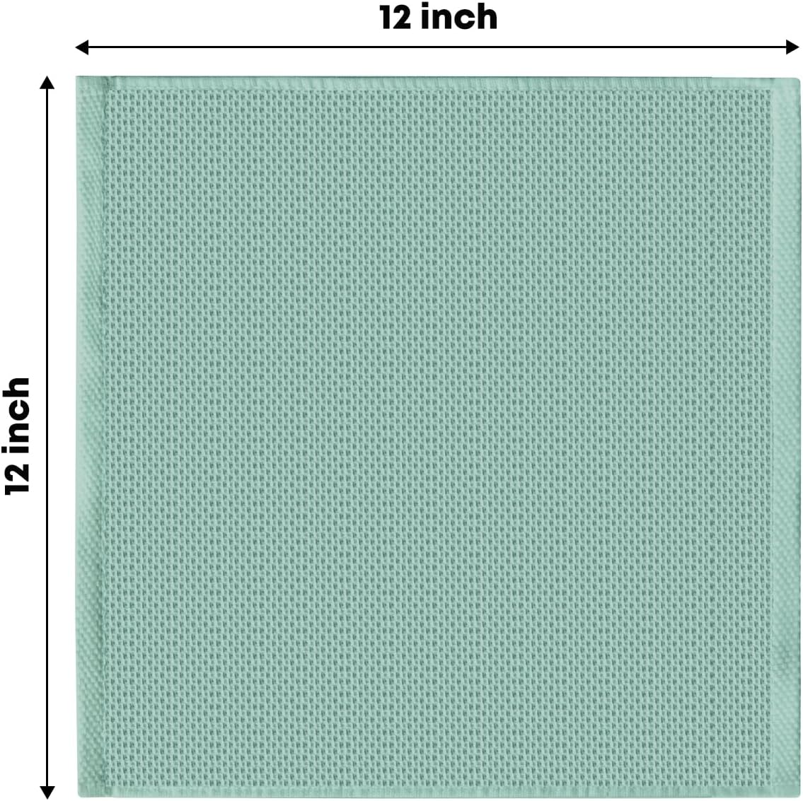 Artoid Mode 100% Cotton Light Green Waffle Weave Kitchen Dish Cloths, 12x12 Inch Ultra Soft Absorbent Quick Drying Kitchen Dish Towels Set of 6
