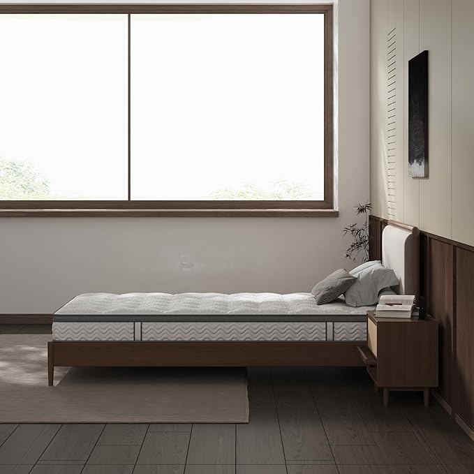 6 Inch Twin Mattress, Foam & Bonnell Springs Hybrid Mattresses, Fiberglass Free - No Odor - 365 Night Trial
