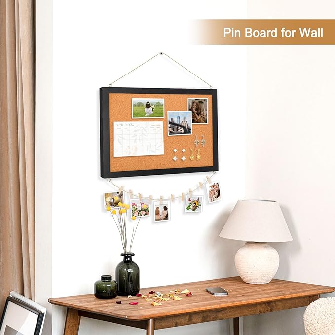 Double-Sided Cork Board for Wall, Picture Display Vision Board Corkboards for
