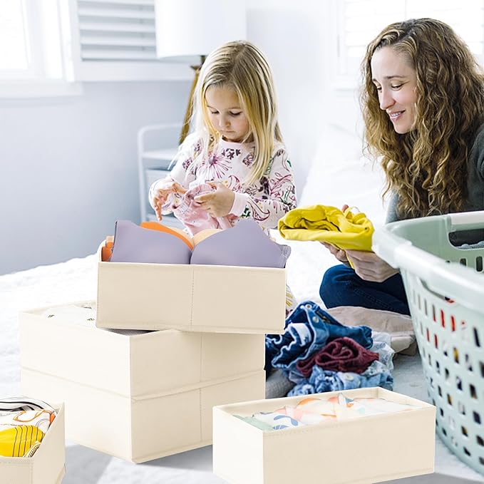 【FAMILY PACK】Drawer Organizer Clothes, 20 Pack Dresser Organizer Bins for Baby Clothes - Underwear Bra Sock Organizer - Fabric Closet Organization and Storage Dividers for Nursery Bedroom Dorm