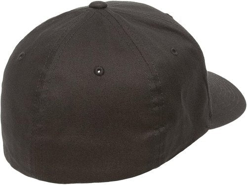 Flexfit Unisex Fitted Baseball Cap - Cotton Twill, Black | Size Small-Medium US