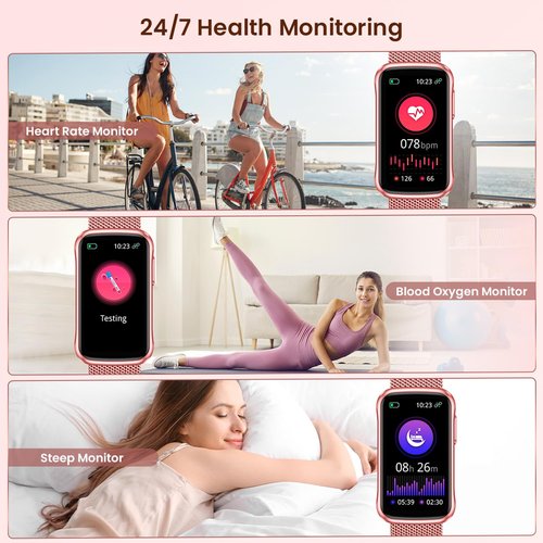 Fitness Tracker Smart Watch for Women: Health Activity Trackers with Heart Rate Blood Oxygen Sleep Monitor Step Counter Sport 1.47" Touchscreen IP68 Waterproof Smartwatch Compatible Android iOS