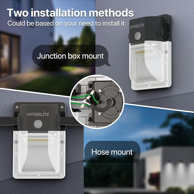 HYPERLITE LED Wall Pack Light: 30W 3600lm 5000K Daylight Outdoor Wall Lights