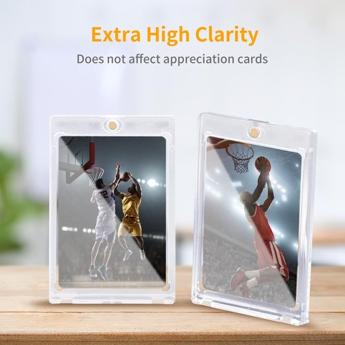 8 Pack - Magnetic Card Holder, 35PT Magnetic Trading Card Holder, Baseball Card Holders, Hard Acrylic Card Cases, Card Protector for Game Baseball Football Soccer Sports Cards, Fit for Standard Card