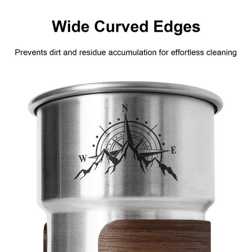 Jutasty Funny Stainless Steel Camping Coffee Cup for Camping Lover, Outdoor Camping Mug for Coffee Cold Beverages, Portable Camping Hiking Backpacking Travel Cup 9.5oz(280ml), Arctic Snow Mountain