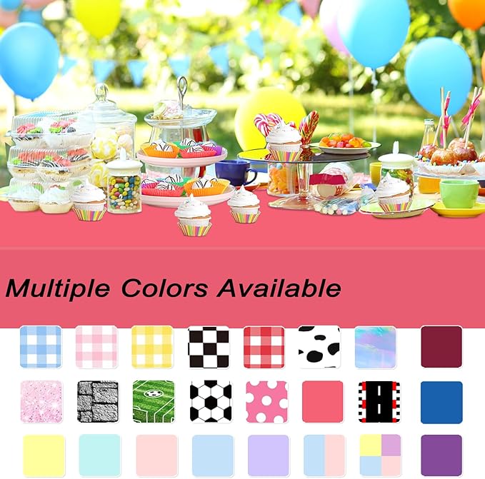 WNINK 6 Pack Red Tablecloths Disposable Table Covers 54" x 108" Red Table Cloths for Bridal Shower Engagement Wedding Birthday Picnic Plastic Table Cloths for Parties