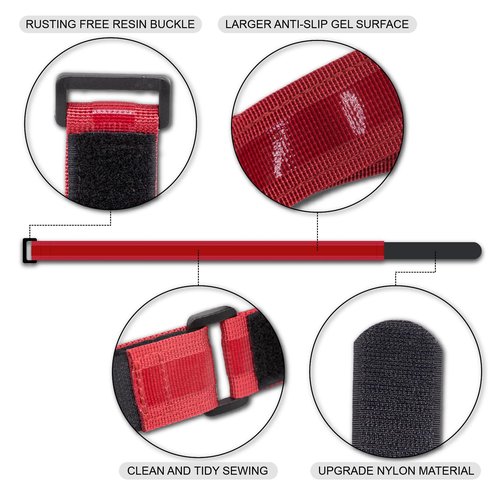 GDSZDDXX Heavy Duty Stitch Bike Straps for Rack, Premium 2PCS Adjustable Bike Rack Straps with Anti-Slip Gel Grip, Hook and Loop Bicycle Wheel Stabilizer Strap for Transportation and Storage