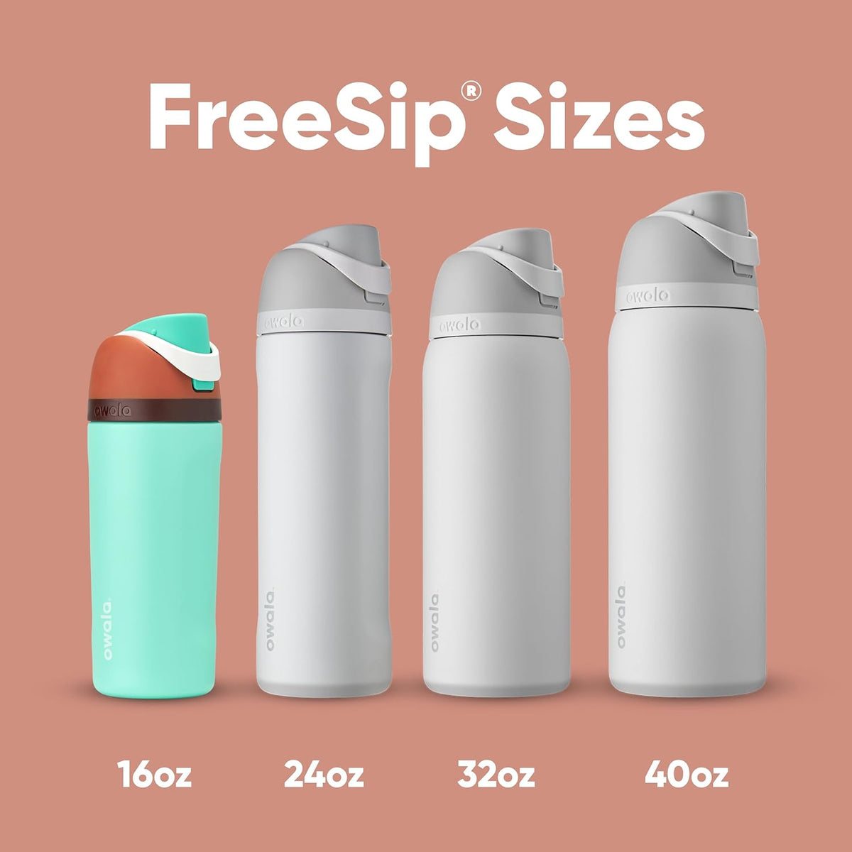 Owala Kids FreeSip Insulated Stainless Steel Water Bottle - BPA-Free, 16 oz, Mint Chocolate | Perfect for Sports & School