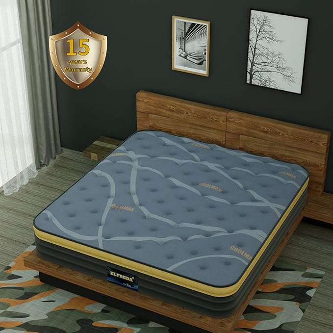 Elfreda Queen Mattress, 12 inch Pillow Top Innersprings Hybrid Mattress, Memory Foam and Pocket Spring Firm, Supportive & Pressure Relief Queen Size Bed in a Bag