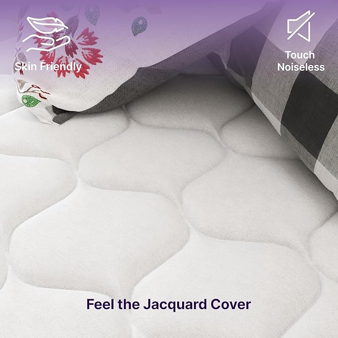 NapQueen 8 Inch Innerspring Full Size Medium Firm Memory Foam Mattress, Bed in a Box White
