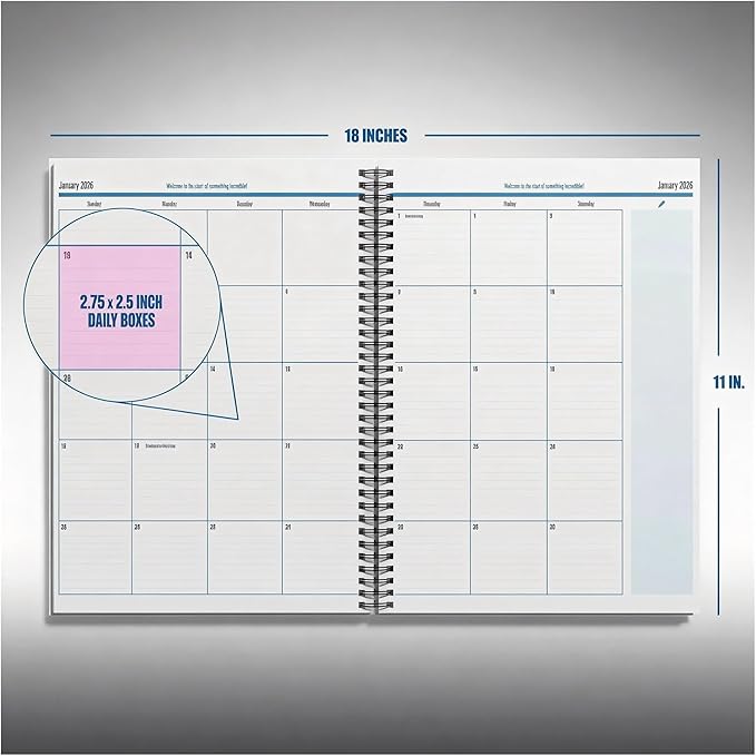 The Big A Planner – Design Your Amazing 2026, Oversized Desk Planner with Large Writing Space, Goal Setting Sections, Flexible Layout, January–December Planning Tool(A)