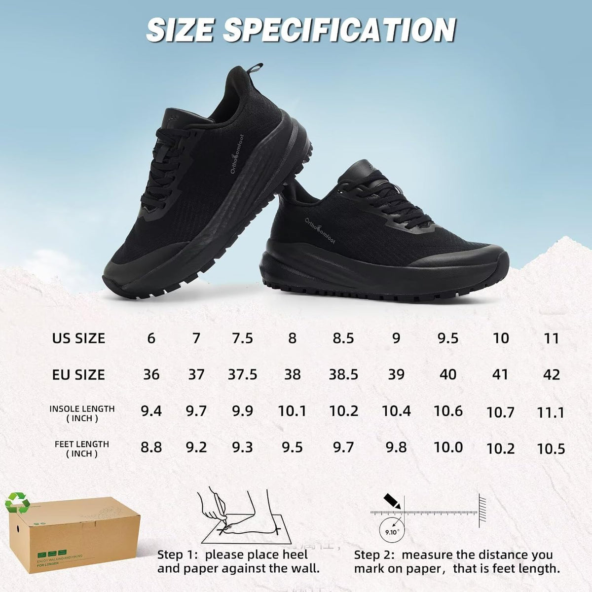 Skiennix Women's Orthopedic Shoes - Comfortable Arch Support for Plantar Fasciitis | Casual Hiking Sneakers