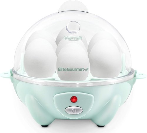 Elite Gourmet Easy Electric 7 Egg Capacity Soft, Medium, Hard-Boiled Cooker Poacher, Scrambled, Omelet Maker with Auto Shut-Off and Buzzer, BPA Free