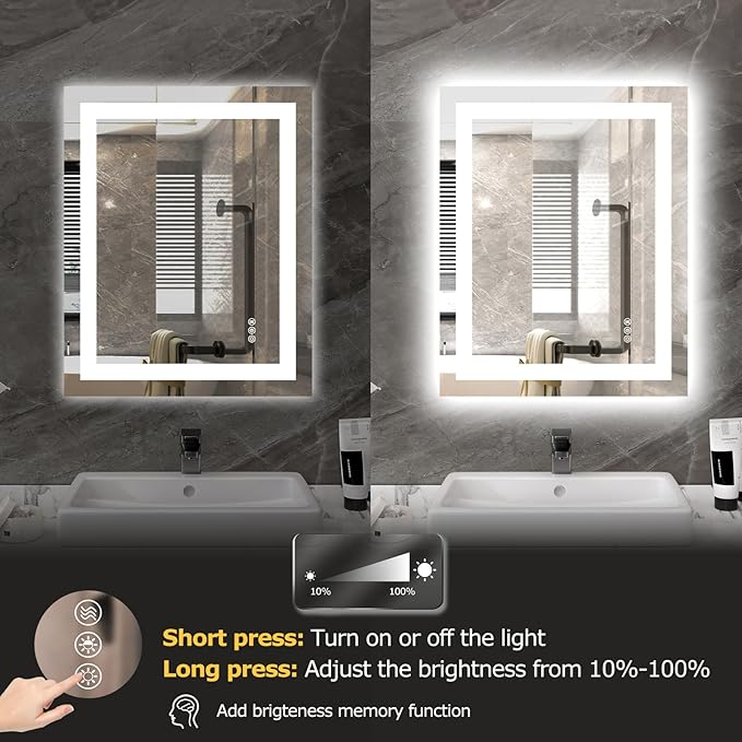 Hivone 24X30 LED Bathroom Mirror