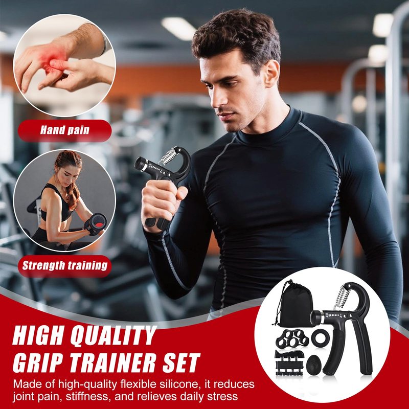 UFANME Hand Grip Strengthener Forearm Strengthener Grip Strength Trainer Kit - 5 Pack Adjustable Resistance