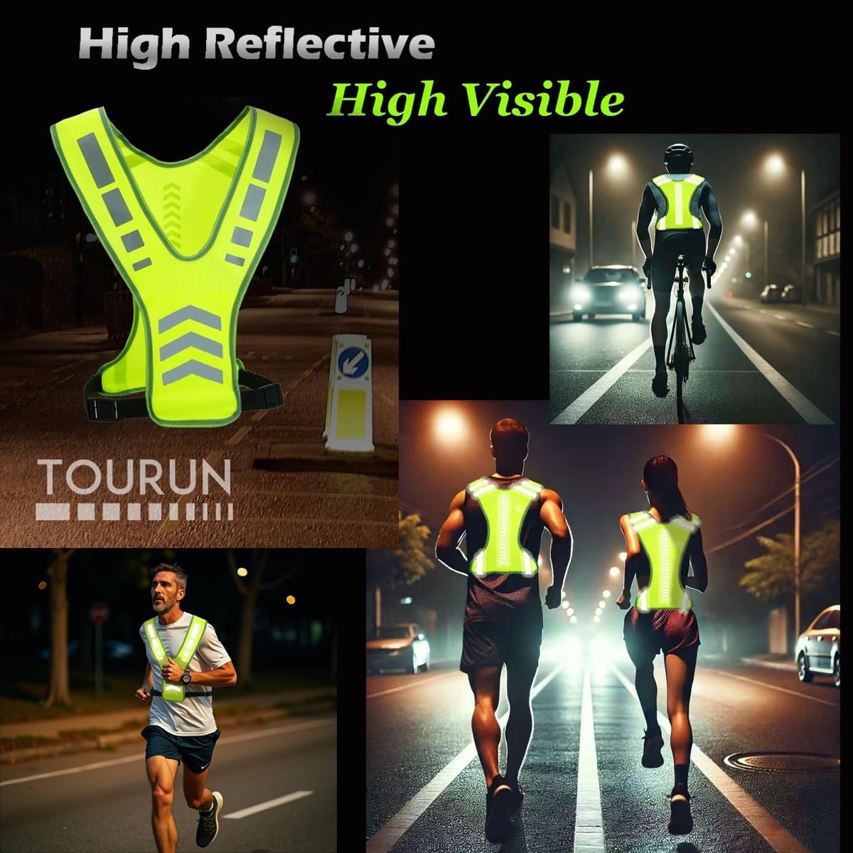 Skiennix Reflective Running Vest - Safety Gear with Pocket for Men, Women & Kids | Ideal for Night Cycling & Jogging