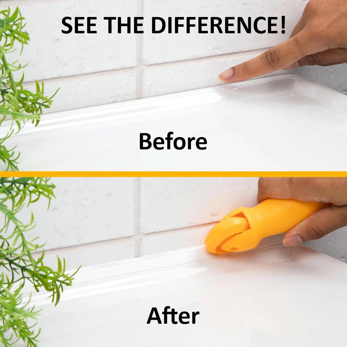 InstaTrim White New & Improved Caulk Trim, 3/4" by 10 ft, Flexible, Waterproof for Bathroom, Floors, and Walls | Easy Installation | No Mess, Stain Resistant, Made in The USA