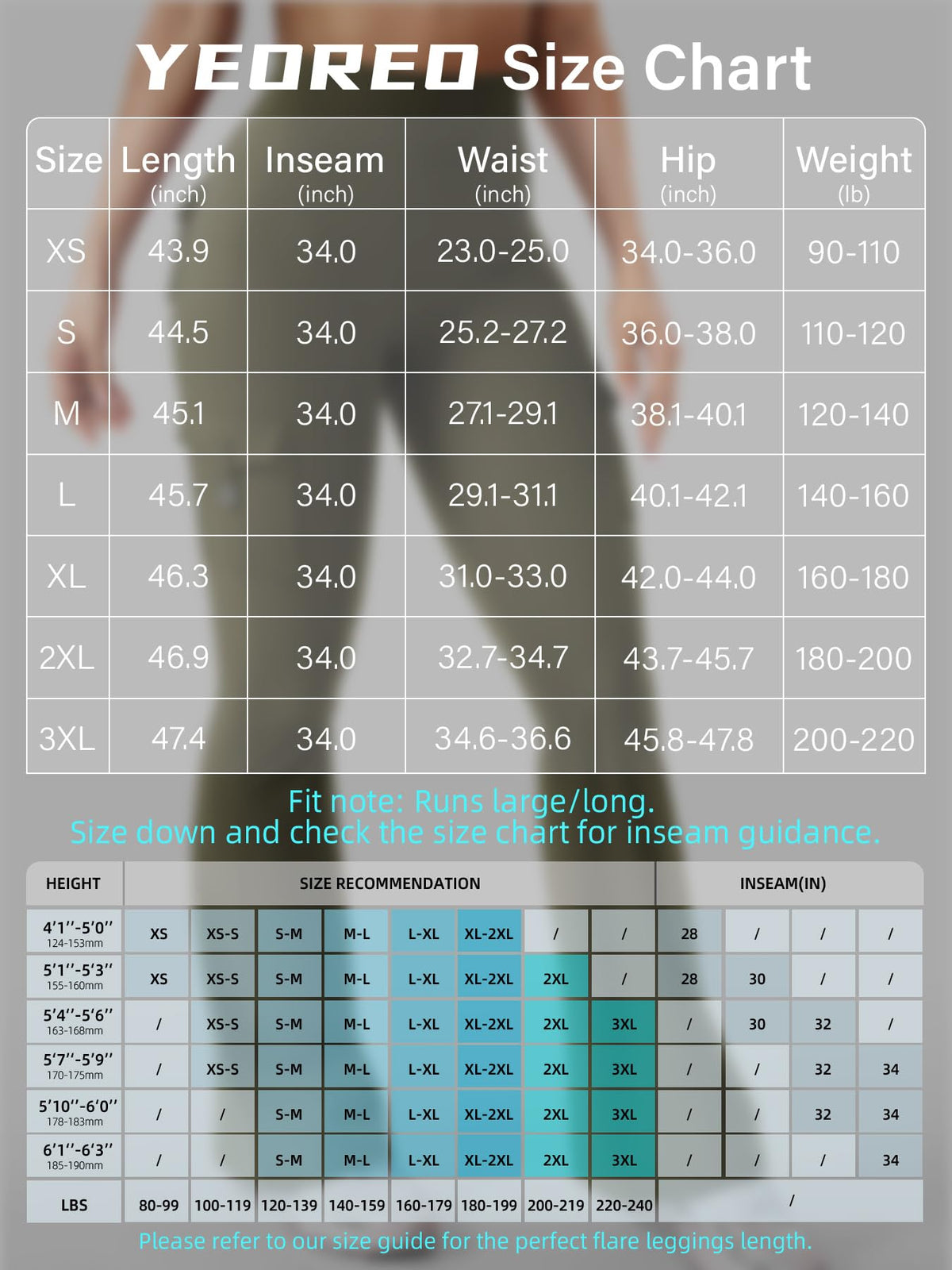 YEOREO CoreFlex Women Workout Flare Leggings with Pockets Hidden Scrunch Cargo Gym Yoga No Front Seam Leggings Army Green S