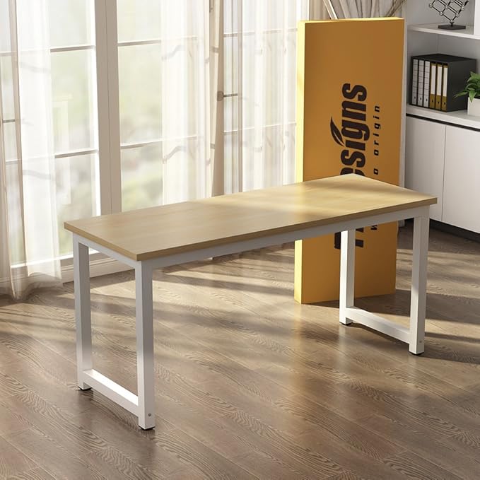 Tribesigns Computer Desk, 63 inch Large Office Desk Computer Table Study Writing Desk Workstation for Home Office, Walnut