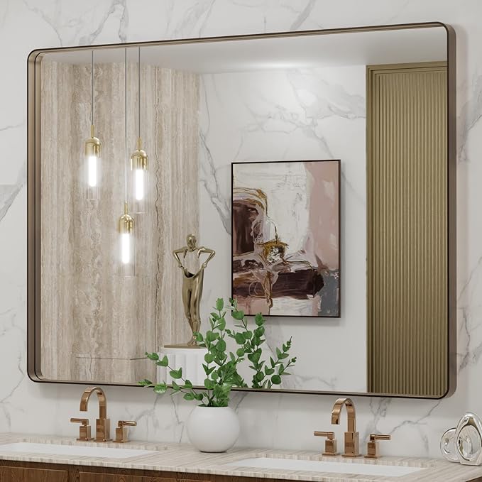 LOAAO 48”X36” Bronze Bathroom Mirrors