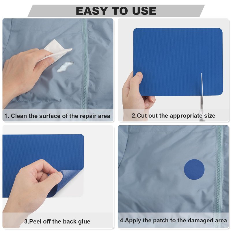 OAZ 8 Pieces 7.87 x 5.9 inch Clear Tent Repair Patches Waterproof Tape Self-Adhesive Fabric Repair Tape Lightweight Outdoor Gear Patch Kit for Down Jacket Clothing Rv Awning (Clear)