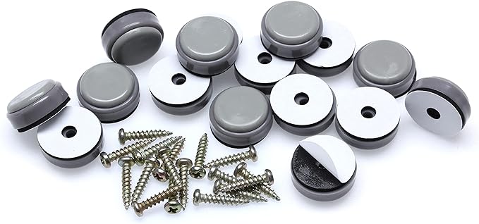 GorillaGlides 1 Inch Chair Sliders/Furniture Floor Protectors (16 Furniture Glides) Self-Adhesive Screw On Chair Glides for Sliding on Low-Pile Carpet & Hard Surface Floors, Round