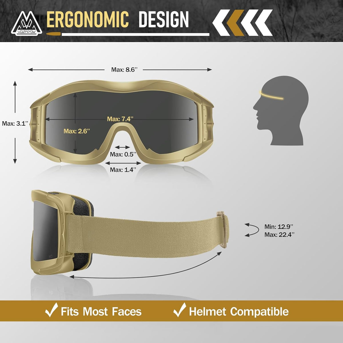 Airsoft Goggles - ANSI Z87.1 Certified Anti-Fog Safety Glasses | Impact Resistant Tactical Design