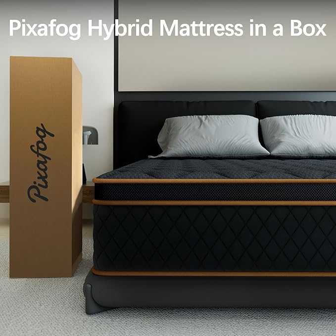 Full Mattress- 12 Inch Hybrid Firm Support with Pocketed Coils & Cooling Gel Memory Foam | Orthopedic Back Pain Relief | Breathable| Full Size Mattresses in a Box