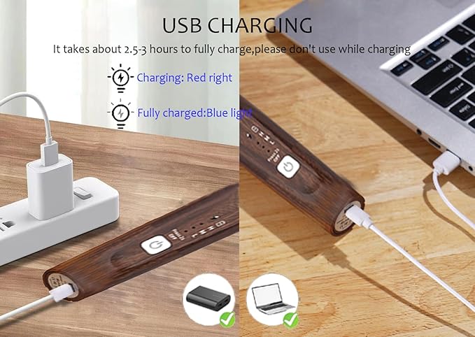 Milk Frother Handheld Foam Maker with 2 Stainless Stirring Head 3 Speed Rechargeable Electric Blender Milk Frother Wand Drink Mixer for Cappuccino Matcha Latte Hot Chocolate Protein Powder Egg (White)