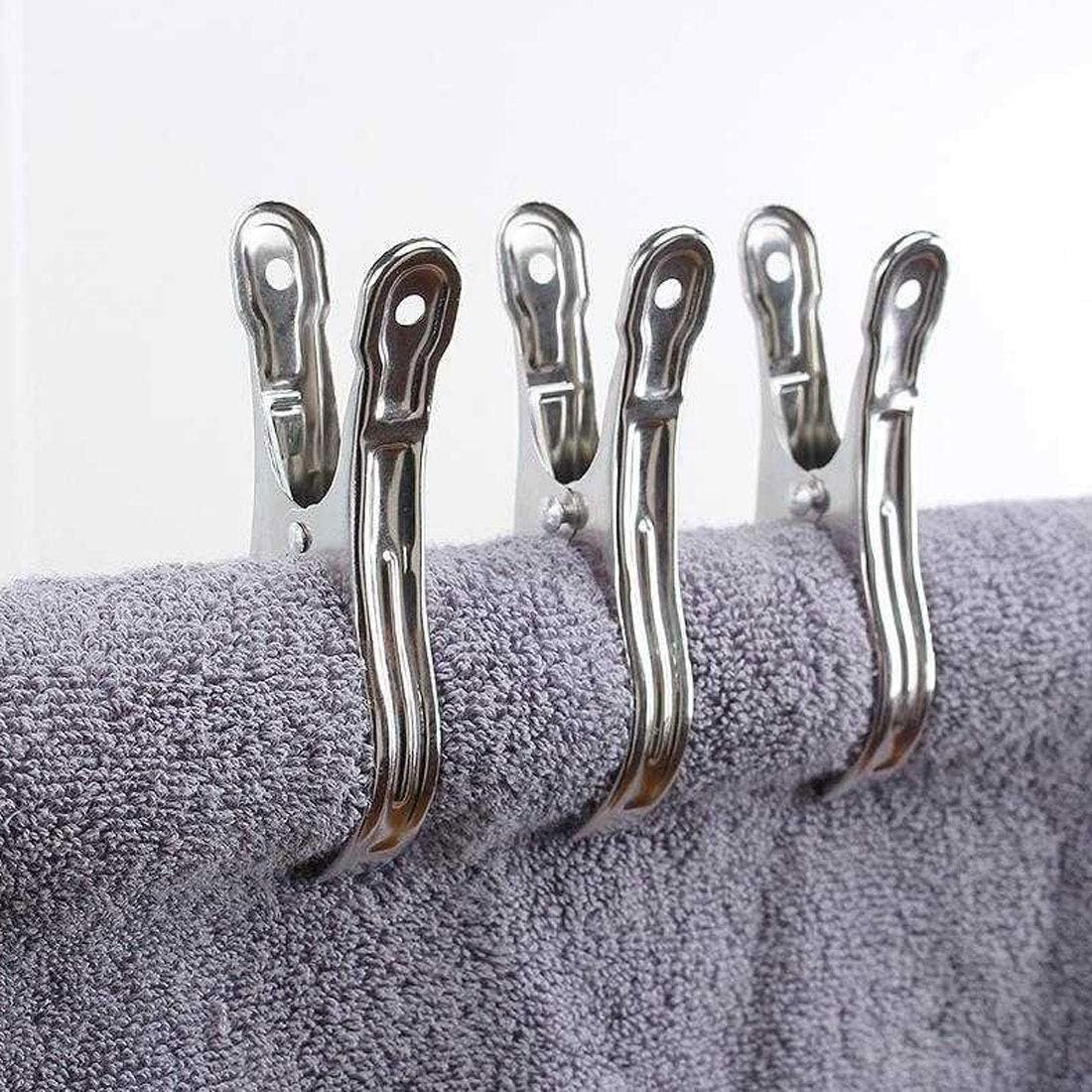 Metal ClothesPins,Row Cover Clips 20 Pack 3.5 Inch Stainless Steel Pool Towel Clips,Chair Clips for Beach Towels,Garden Clips,Greenhouse Clamps:Quilts, Blankets from Blow Away Or Decline