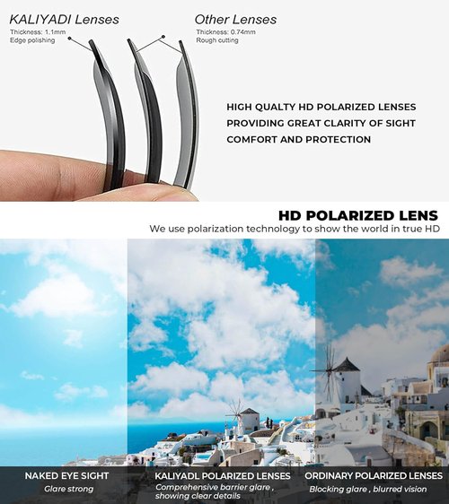 KALIYADI Polarized Sunglasses for Men - UV400 Protection for Driving, Fishing & Golf