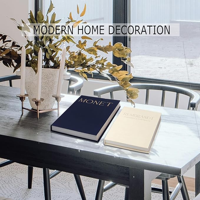 Decorative Books for Home Decor - Coffee Table Books Decor-2Pcs Linen Decorative Boxes, Aesthetic Fake/Faux Book for Modern Home,shelf décor or Mantle Decor,for Jewelry Box and Photo Storage