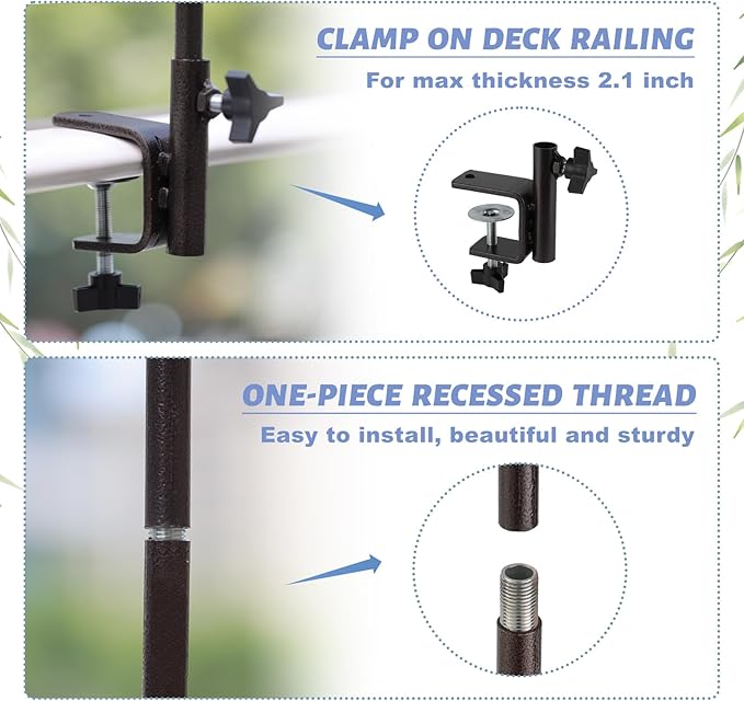 Deck Bird Feeding Station | Premium Multi Feeder Hanging Kit with Bird Bath & Sock Feeder | Attracts Wild Birds, Planter Hanger Hook for Outdoor Deck, Patio, Garden