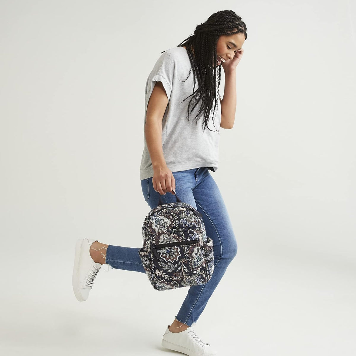 Vera Bradley Small Cotton Backpack - Stylish True Navy Design | Perfect for Everyday Use