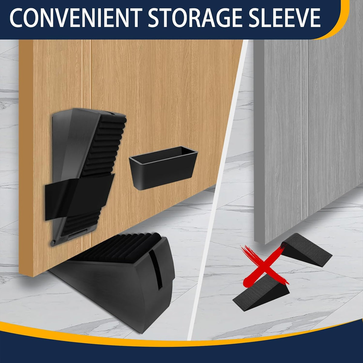 Heavy Duty Door Stopper Adjustable Spring Large Stoppers Wedge, Tall up to 3 Inches Doorstop Stainless steels Made Suits Any Heavy Doors
