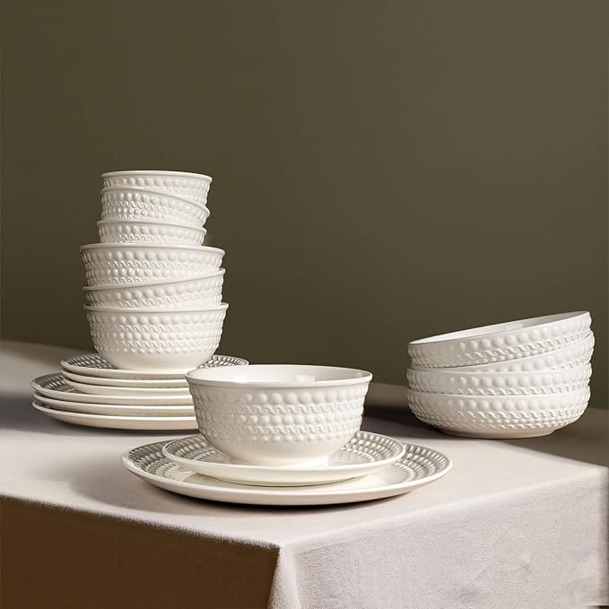 Small Ceramic Bowls - 14 Oz Ice Cream Bowls Set of 4, White Embossment Dessert Bowl for Kitchen, Soup, Side Dishes, Oatmeal, Rice, 4.75 Inch Microwave Oven Safe(Auspicious Clouds)