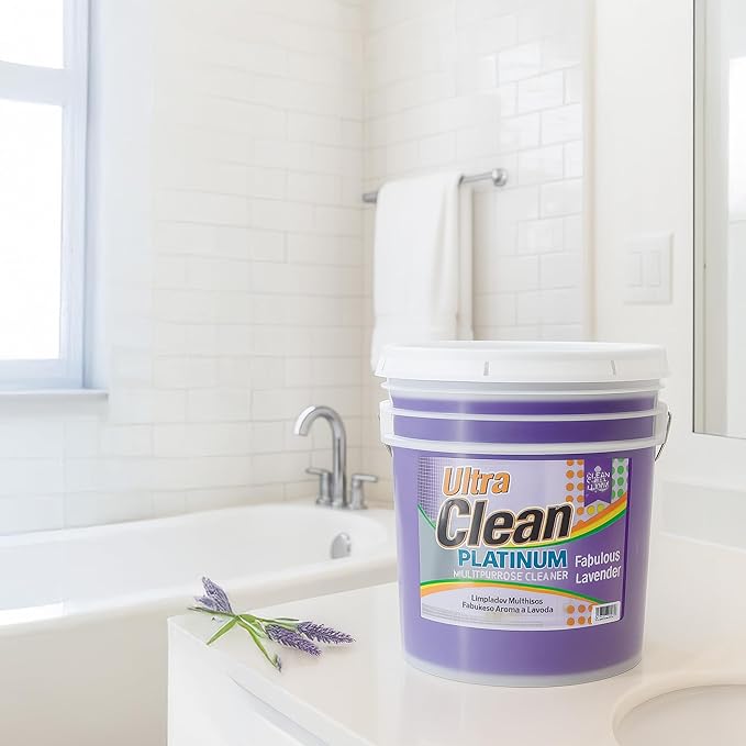Ultra Clean Platinum Multipurpose Cleaner, Non-Abrasive and Bleach-Free, for Kitchen Counters, Bathroom Floors and Garage Spaces, Lavender, 5 Gallons