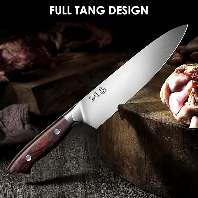 DDF iohEF Knife Set 3 Piece, Sharp Kitchen Knife Set Professional Chef Knife Set for Kitchen Japanese Stainless Steel Cooking Knives with Ergonomic Pakkawood Handle