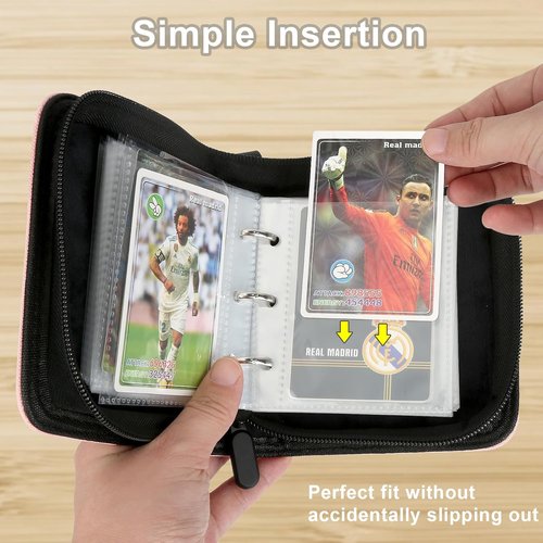 GERMUN Mini Card Binder - 80 Pocket Trading Card Collection Album with 40 Double-Sided Sleeves | Purple