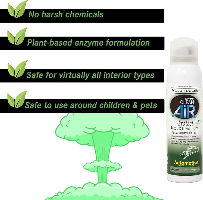 Protect™ Automotive Mold Treatment - Revitalize Your Car's Interior The Green Automotive Mold Treatment Solution. Say Goodbye to Unpleasant Odors and Hello to a Fresh and Protected Cabin (FOGGER)