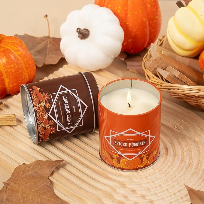 Fall Candle – Autumn Hearthglow Scented Soy Candle (9oz), 50-Hour Burn, Autumn Decor, Holiday Gift for Women & Men