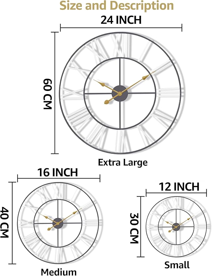 Sorbus Large Wall Clock for Living Room Decor