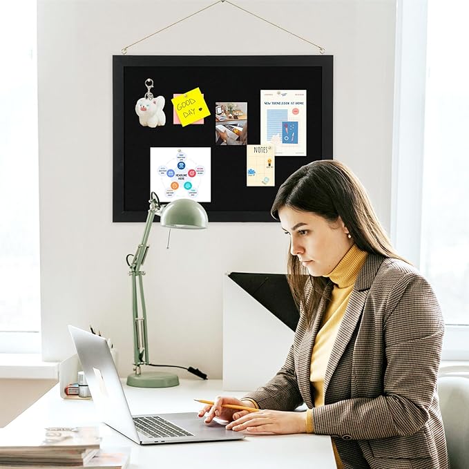 2-Pack Double-sided Black Cork Board