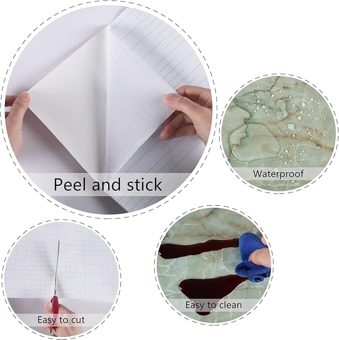 Marble Contact Paper for Countertops Waterproof Marble Wallpaper Peel and Stick