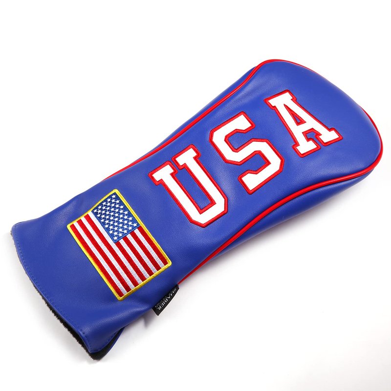 USA Stars and Stripes White Vintage Retro Patriotic Driver Fairway Hybird Wood Cover (Driver Cover)