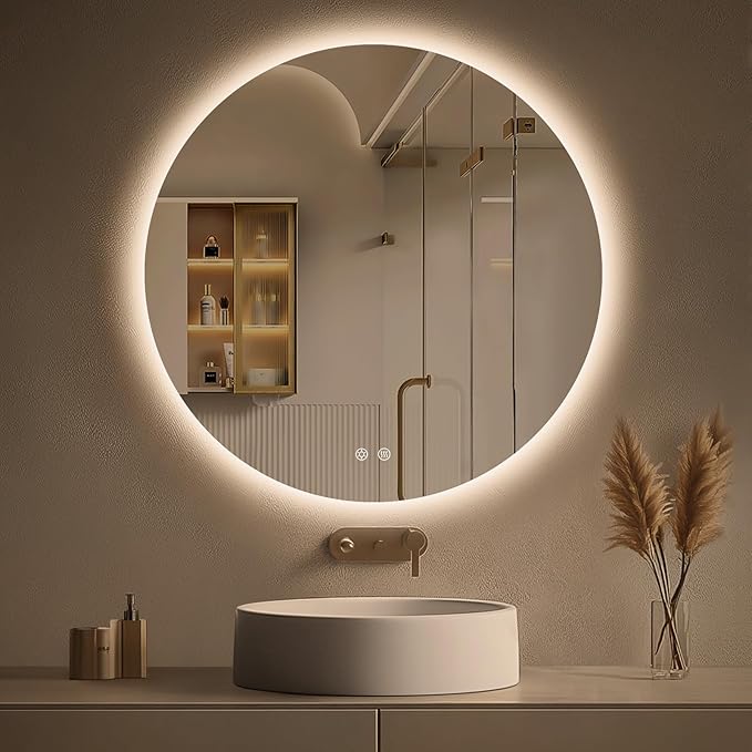 LOVESPEJO 30 Inch Round Backlit Bathroom Mirror