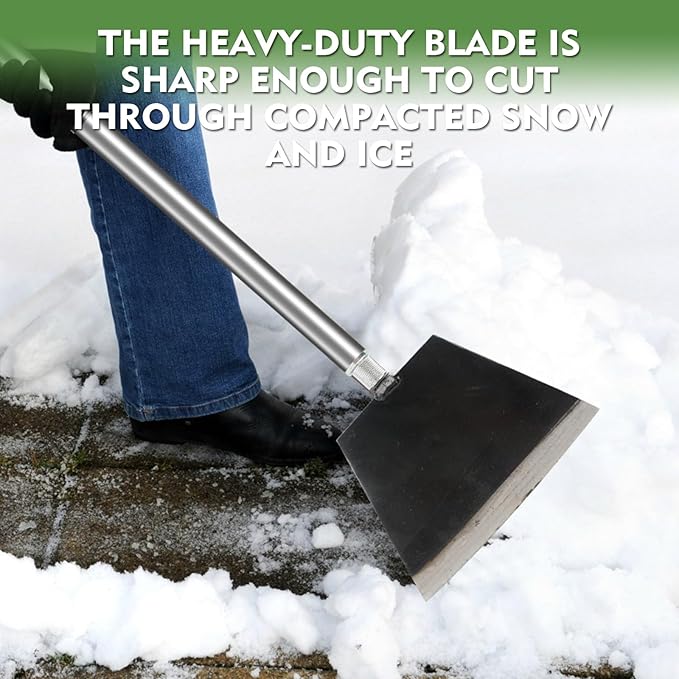 84" Garden Shovel Cleaning Floor Scraper, Weed Removal Tool, Long Handle with Heavy Duty Sharp Blade for Ice Roof Back Yard Sidewalk Grass Walls Glass Tile Painting Stripping Tools
