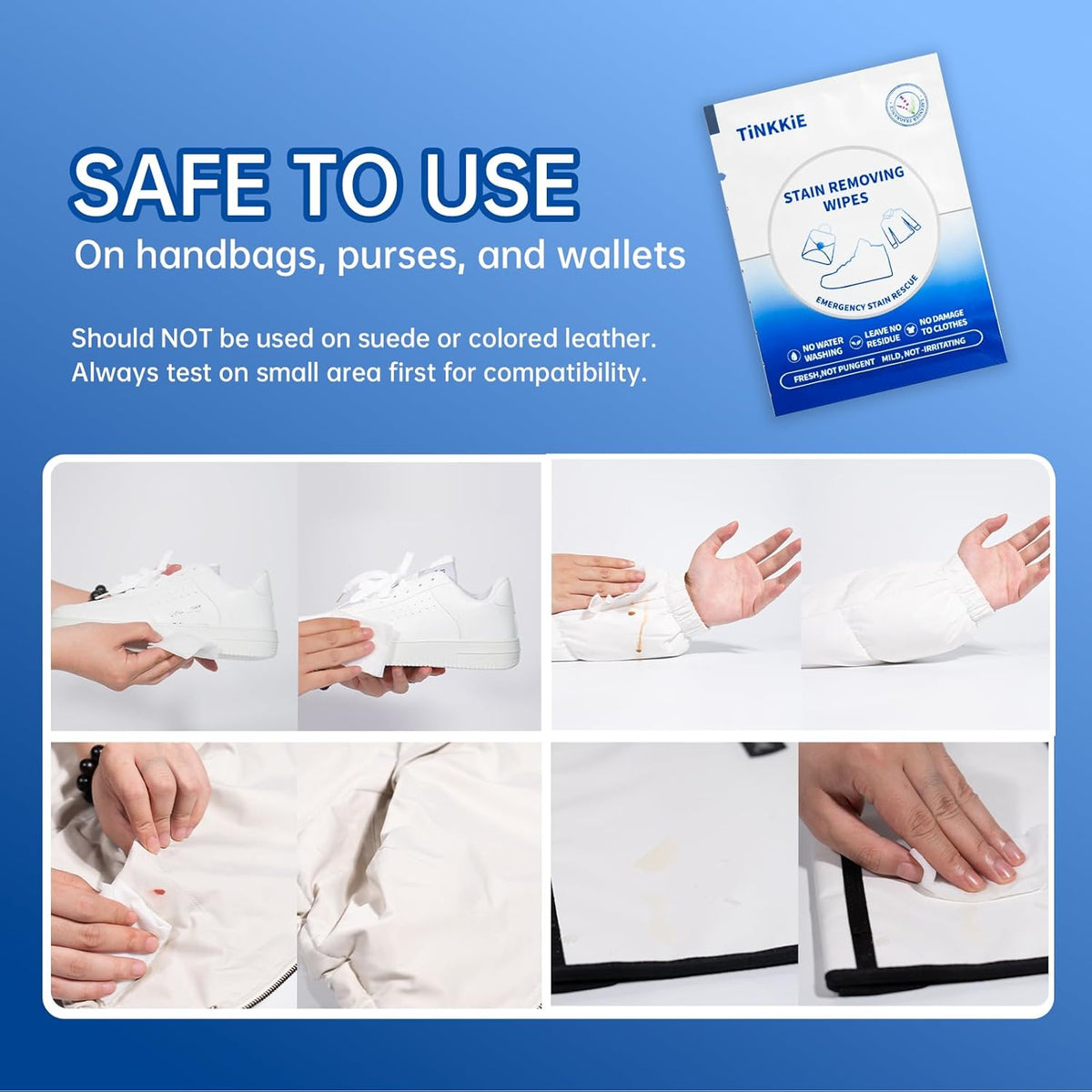 50-Pack Stain Remover Wipes, Portable Clothing Stain Remover Wipes, Instant Stain Remover and Individually Wrapped, Stain Removers for Clothes, Shoes And Surface cleaning of headphones and electronics