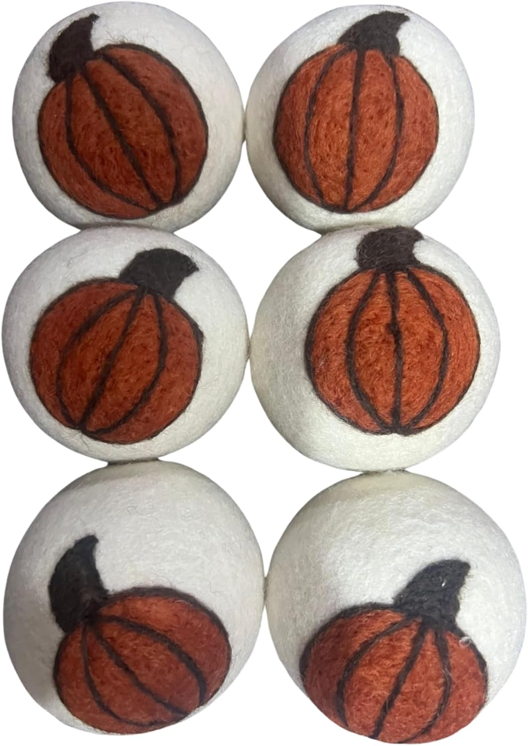 Ezhippie Quality Wool Dryer Balls - 6 XL Pumpkin Pack - 1000+ Loads - Pure Organic Wool - Reusable Natural Fabric Softener Perfect with Essential Oils, Reduce Clothing Static and Wrinkles